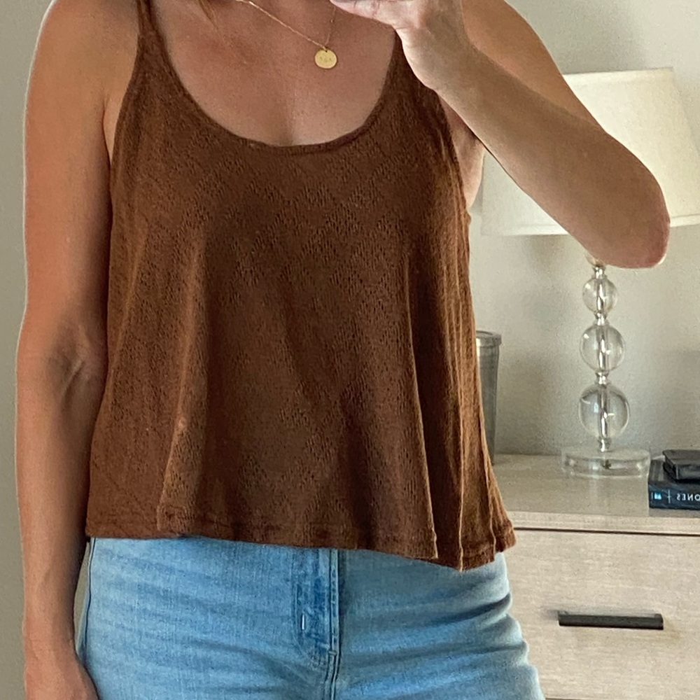 Millibon Brown Scoop Neck Tank Top